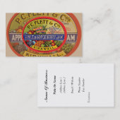 Carte de visite vintage de confiture (Devant / Derrière)