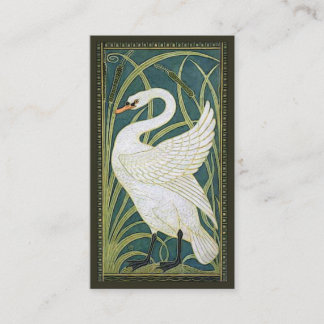 Carte de visite vintage de cygne de Nouveau