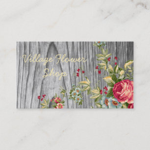 Carte de visite vintage de fleuriste avec des