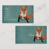 Carte de visite vintage de Fox d'ambre (Devant / Derrière)