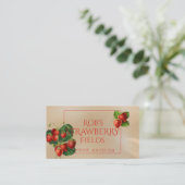Carte de visite vintage de fraises (Debout devant)