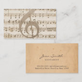 Carte de visite vintage de guitariste de feuille (Devant / Derrière)