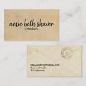 carte de visite vintage de lettre (Devant / Derrière)