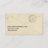 carte de visite vintage de lettre (Dos)