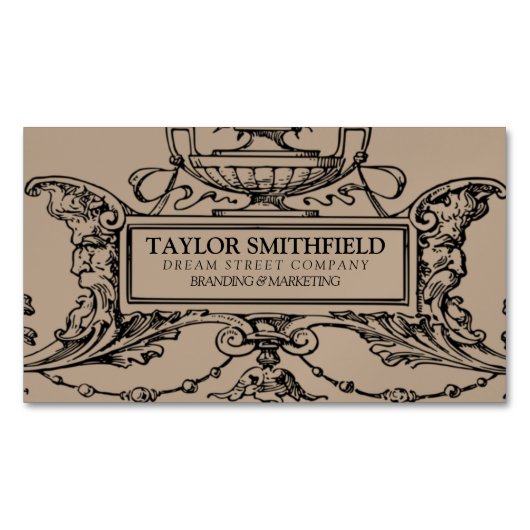 Carte de visite Vintage de ligne fine (devant)