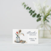 Carte de visite vintage de magasin d'antiquités de (Debout devant)