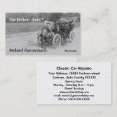 Carte de visite vintage de mécanicien de voiture (Devant / Derrière)