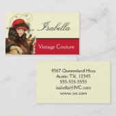 Carte de visite vintage de mode de couture (Devant / Derrière)