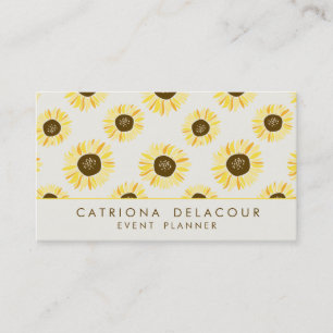 Carte de visite vintage de motif de tournesols