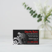 Carte de visite vintage de moto (Debout devant)