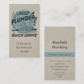 Carte De Visite Vintage de plomberie (Devant / Derrière)