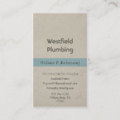 Carte De Visite Vintage de plomberie (Dos)
