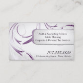 Carte de visite vintage de remous de comptabilité (Dos)