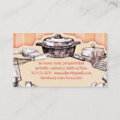Carte de visite vintage de restauration de chef (Dos)