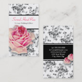 Carte de visite vintage de roses (Devant / Derrière)