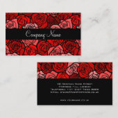Carte de visite vintage de roses rouges (Devant / Derrière)