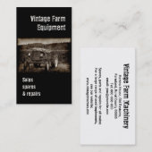 Carte de visite vintage de tracteur (Devant / Derrière)