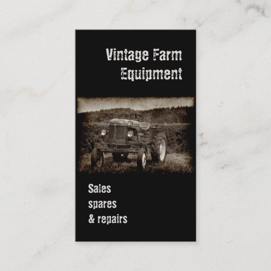 Carte de visite vintage de tracteur (Devant)