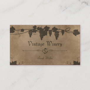 Carte de visite vintage d'établissement vinicole -