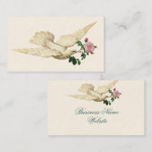 Carte De Visite Vintage Dove et ivoire Rose (Devant / Derrière)
