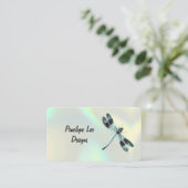 Carte De Visite Vintage Dragonfly Classic Holographic Opal (Debout devant)