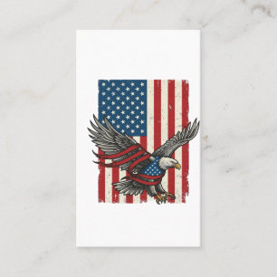 Carte De Visite Vintage Eagle Flag Vector Patriotic Shirt Design_1
