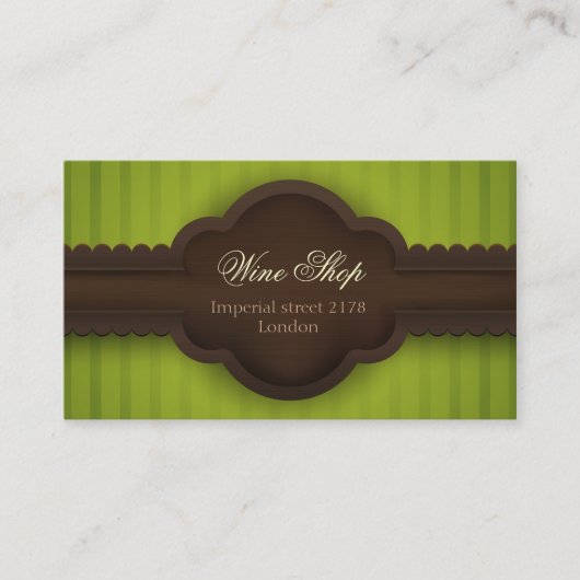 carte de visite vintage élégant avec l'étiquette (Devant)