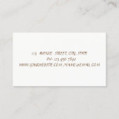 Carte De Visite Vintage, Élégant, Fleurs (Dos)