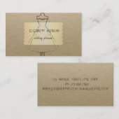 Carte De Visite Vintage élégant, Kraft, Robe (Devant / Derrière)