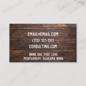 carte de visite vintage en bois (Dos)