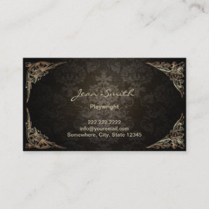 Carte De Visite Vintage encadré Dark Damask Playwright