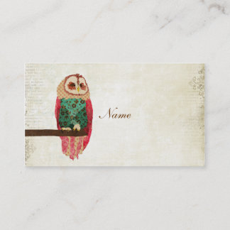 Carte de visite vintage/étiquettes de hibou de