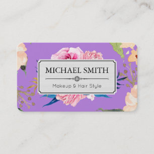 Carte De Visite Vintage Floral Élégant couleur lavande moderne
