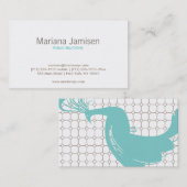 Carte de visite vintage GLAM PEACOCK (Brown/Aqua) (Devant / Derrière)