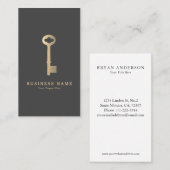 Carte de visite vintage Gold Key (Devant / Derrière)