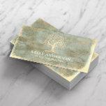 Carte De Visite Vintage Gold Tree Yoga Instructeur Wellness Spa<br><div class="desc">Instructeur de yoga Vintage Cartes de visite d'arbre d'or.</div>