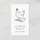 Carte De Visite Vintage Hen | Ferme (Devant)