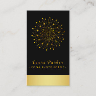 Carte De Visite Vintage Mandala Gold Lotus Fleur Yoga Holistique