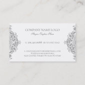 Carte De Visite Vintage Mandala Gris Clair (Dos)