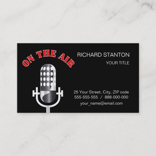 Carte De Visite Vintage microphone (Devant)