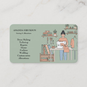Carte De Visite Vintage Mode Artisanat Féminin Floral Couture Ent