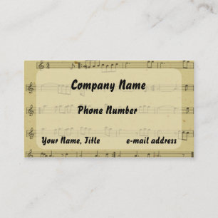 Carte De Visite Vintage Music Sheet