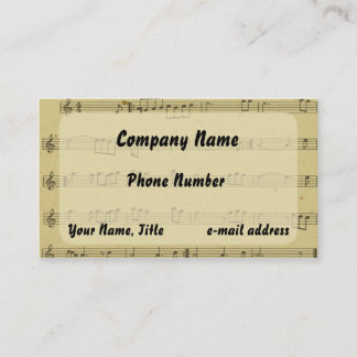 Carte De Visite Vintage Music Sheet