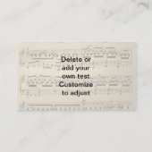 Carte De Visite Vintage Music Sheet (Dos)