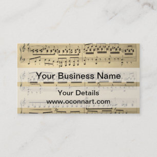Carte De Visite Vintage Music Sheet
