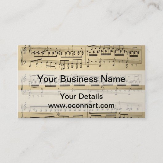Carte De Visite Vintage Music Sheet (Devant)