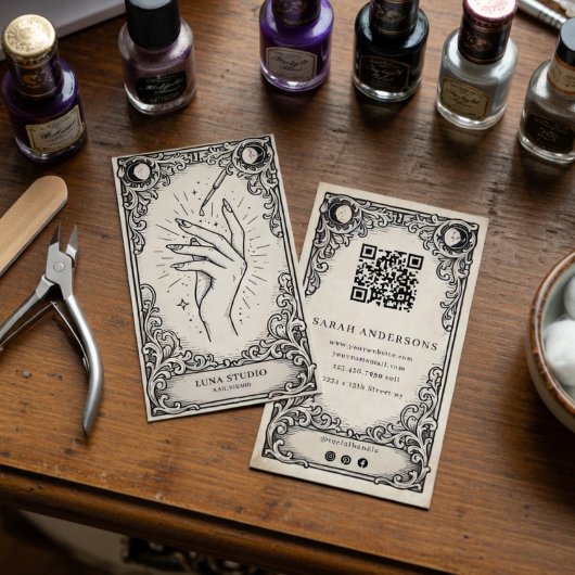 Carte De Visite Vintage Mystical Nail Technician