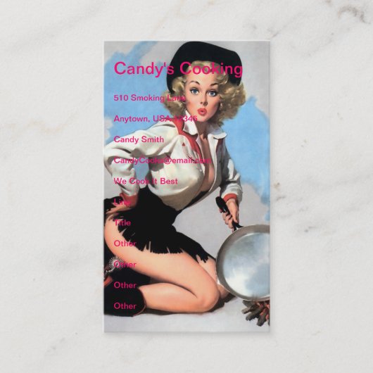 Carte De Visite Vintage Naughty Cook (Devant)