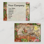 Carte De Visite Vintage Noël Père Noël Sleigh (Devant / Derrière)