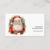 Carte De Visite Vintage Noël Père Noël Souriant (Devant)
